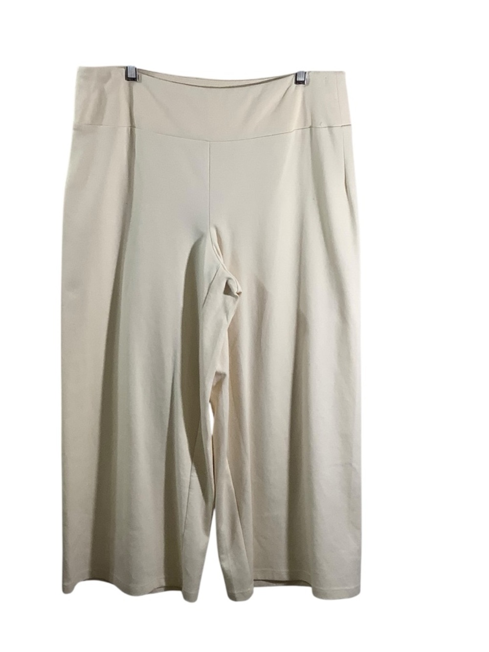 Eileen Fisher Soft Cream Wide-Leg Knit Pants Organic Cotton Minimalist